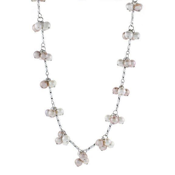 925 Sterling Silver 5.5mm Freshwater Pearl Chain Necklace