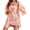 Pink, variant on Women's Satin Robe Set 2 Piece Full Slip Sleep Dress with Silky Bathrobe Bridesmaid Sleepwear