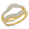 Dazzlingrock Collection 0.52 Carat (ctw) 14K White Diamond Ladies Wedding Enhancer Guard Ring 1/2 CT, Yellow Gold, Size 4