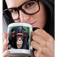 thumbnail image 2 of 3drose, Almost Human Chimpanzee, 15oz Two-tone Black Mug, 2 of 6