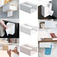 thumbnail image 2 of Bewildely Caja de pañuelos de baño montada en la pared Caja de almacenamiento de papel de cocina Organizador de servilletas de baño sin perforaciones Almacenamiento y organización del hogar gris Bewildely HA2857-02B, 2 of 6