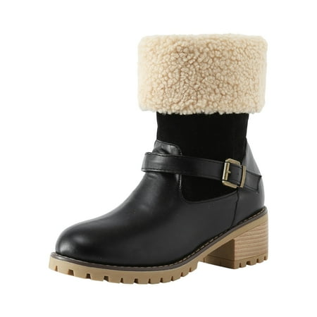 

2024 New Winter Boots For Women Boots Size 11 Warm Snow Boots Ladies Women Booties And Boots under 20 Warm Booties Ankle Boots Womens Boots Casual Shoes Female Mid Calf Boots Women Rain Boots Womens