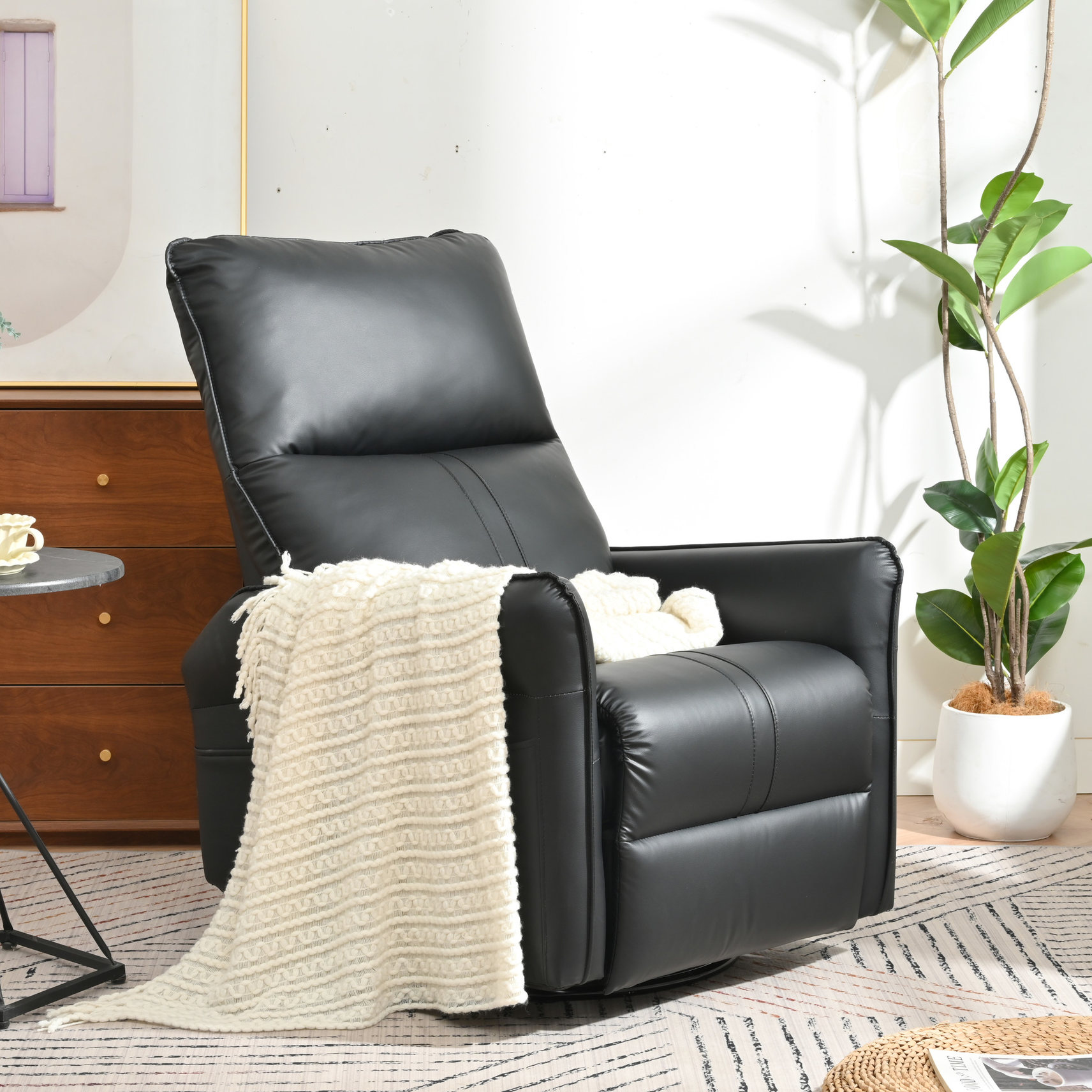 360° Swiveling Rocking Chair with Adjustable Recline / Sturdy Support up to 330 lbs