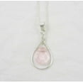 thumbnail image 2 of Sterling Silver Wire-Wrapped Crystal Teardrop Necklace, Pink, 18 Inch, 2 of 2