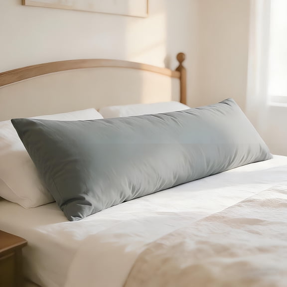Lorviah Cotton Body Pillowcase - Ultra Soft & Luxurious 20"x54" Body Pillow Cover with Envelope Closure - 1 Pack - Dark Grey