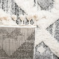 thumbnail image 6 of SAFAVIEH Moroccan Tassel Dawson Geometric Shag Area Rug, Grey/Ivory, 6'7" x 9'2", 6 of 7