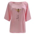 thumbnail image 3 of Pntutb Mujeres Tallas grandes Damas Un hombro Abeja Impreso Camiseta top Verano Blusa suelta Pntutb Pntutb-25, 3 of 7