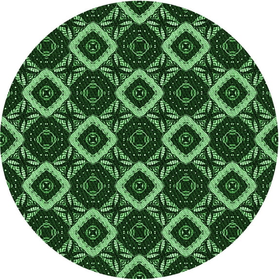 Ahgly Company Indoor Round Patterned Night Black Area Rugs, 6' Round