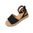 thumbnail image 2 of Caywon Womens Round Toe Dual Strap Wedge Sandals, Open Toe Thick Sole Summer Footwear, Casual Adjustable Ankle Strap Shoes, Sandalias Con Doble Correa Para Mujer, 2 of 8