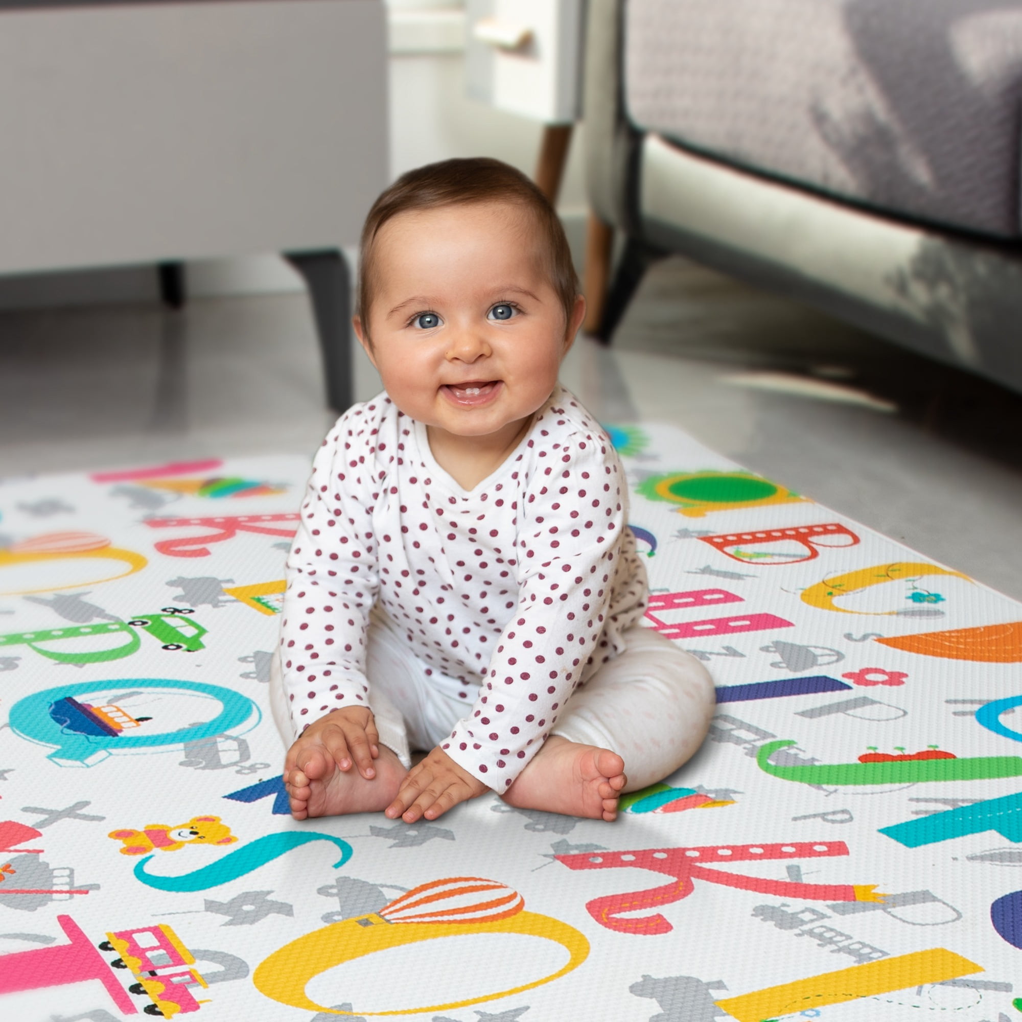 RAY STAR 55x90.5x0.39in Baby Play Mat, Reversible Crawling play mat Thickness Soft Mat