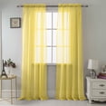 thumbnail image 1 of RT Designers Collection Celine Sheer 55 x 90 in. Rod Pocket Curtain Panel, Neon Yellow, 1 of 4
