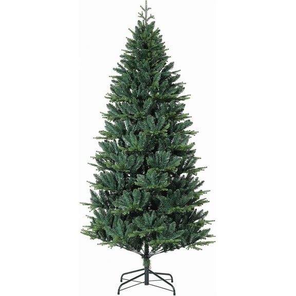 6.5FT Matte Black Christmas Tree with 818 Tips,250 Warm LEDs 8 Modes,UV-Resistant Slim Artificial Tree with Hinged Branches Space-Saving Design