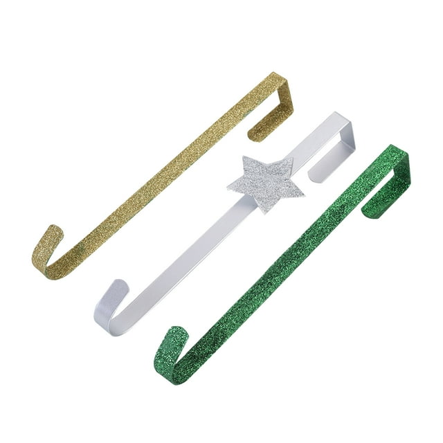 Lot de 3 Crochets de Noël par-Dessus la Porte pour Vêtements, Crochets de Porte en Métal Robustes, Crochets de Porte pour