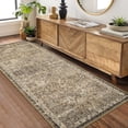 thumbnail image 6 of Vintage Floral 2x6 Runner Rug Reddish Brown Boho Washable Kitchen Runner Rug Non-Slip Hallway Runners Thin Printed Faux Wool Super Soft Carpet for Entryway Laundry Room Bedroom Indoor, 6 of 9