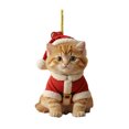 thumbnail image 2 of Dserfhy Cute Cat Christmas Ornament Acrylic Christmas Tree Ornament 2D Flat Cartoon Cat Hanging Pendant for Holiday Home Party Decor, 2 of 8