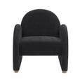 thumbnail image 3 of Miekor Furniture Modern Boucle Accent Armchair – Comfortable Upholstered Lounge Chair with Curved Armrests, Stylish Minimalist Chair for Living Room, Bedroom, Study, and Home Office(BLACK) MK2041, 3 of 11