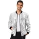 thumbnail image 2 of Chaqueta universitaria para hombre, fiesta de Halloween, disco, brillante, brillante, lentejuelas, chaqueta de bombardero Plata M, 2 of 7