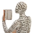 thumbnail image 3 of Figurine de femme lisant en résine, décoration innovante pour étagère, en pâte moulée, pour la maison, B, 3 of 4
