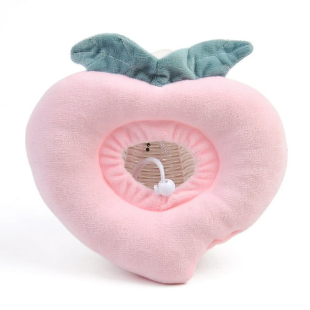 Ruiboury Cat Neck Cone Fruit Shaped Elizabethan Collars Pet Supplies Dogs Cover Recovery Collar Anti-Bite Kitten Cones Peach Pattern L 1Set