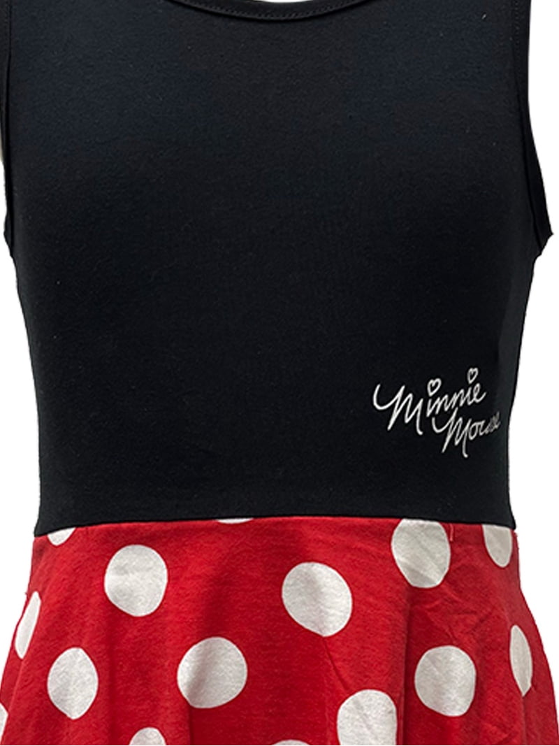 Minnie Mouse Women's Black And Red Polka Dot Dress - XL Minnie Mouse Women's Black And Red Polka Dot Dress - XL