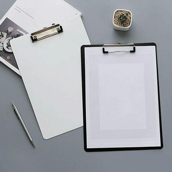 opvise Clip Writing Pad Multifunctional Hard Stationery A4 A5 A6 File Folder Document Holder for Student White A4
