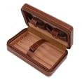 thumbnail image 4 of Humidificador de cigarros, humidificador portátil marrón con revestimiento de madera de cedro, caja de cigarros de viaje con bolsa de almacenamiento para viajes, 4 of 8