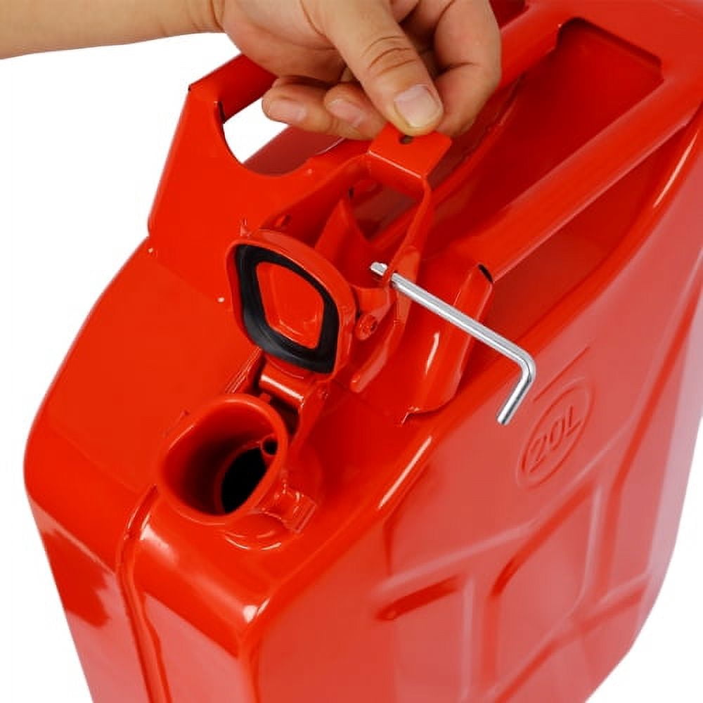 5 Gallon) Jerry Fuel Can with Flexible Spout, Portable Jerry Cans Fuel Tank Steel Fuel Can, Fuels Gasoline Cars, Trucks, Equipment, RED 3pcs/set