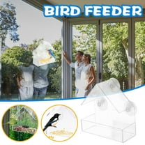 Luxcidy Clear Acrylic Window Bird Feeder Transparent Bird House Feeder Window Mount Bird House with Strong Suction Cups for Outdoor Indoor