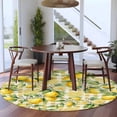 thumbnail image 3 of Round Rug 6Ft Washable Non-Slip, Yellow Lemons Circle Area Rugs for Living Room Bedroom, Summer Botanical Checkered Pastoral Indoor Floor Mats Carpet Runner for Home Decor Aesthetic, 3 of 8