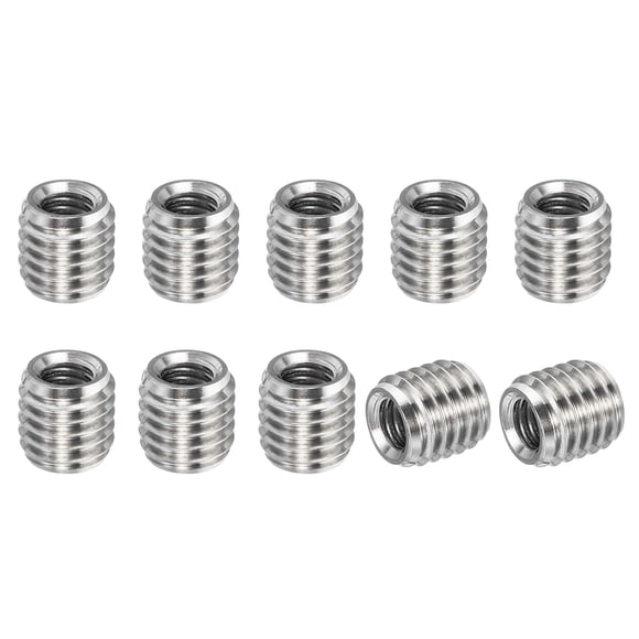 Unique Bargains Thread Adapters Sleeve Reducing Nut M10x1.5 Male to M6x1.0 FeMale to Repair Insert Nut Screw Reducer 10mm 10 Pcs
