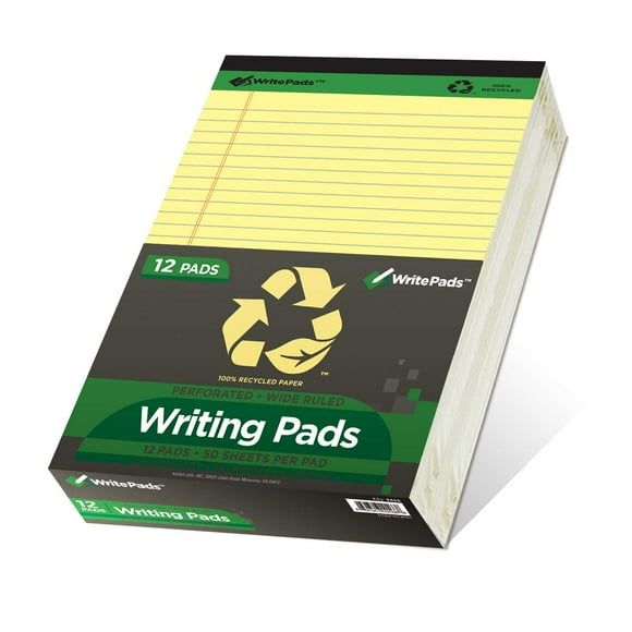 Papel reciclado Legal Pads KAISA KSU-5668 de 21,6 x 29,8 cm, años 50, 12 unidades