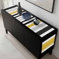 thumbnail image 5 of Yellow Black Stripe Table Runner 90 Inches Long, Modern Abstract Art Coarse Striped Kitchen Coffee Dining Table Decoration for Home Party Birthday Wedding Home Decor 13x90 Inches, 5 of 8