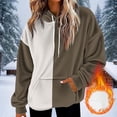 thumbnail image 2 of Jsaierl Women's Comfortable Oversized Color Block Fuzzy Fleece Hoodies Sweatshirts Drawstring Casual Tops S-2XL, 2 of 7