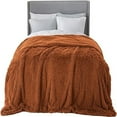 thumbnail image 5 of Faux Fur Blanket Burnt Orange - Queen (90" x 90"), 5 of 5