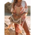thumbnail image 2 of Charmo Womens Geometric Print Swim Cover Up Open Front Loose Casual Resort Beachwear, 2 of 5