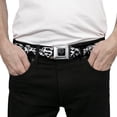 thumbnail image 3 of DC Comics Belt, Seatbelt Buckle Belt, Superman Shield Splatter Black White, 34 to 52 Inches, 3 of 9