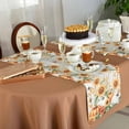 thumbnail image 5 of Table Runner Dresser Scarves 36 Inch Long,Farm Fall Sunflower Pumpkin Linen Dining Table Runners Watercolor Leaf Wood Board Tabletop Scarf for Wedding Holiday Party Kitchen, 5 of 8