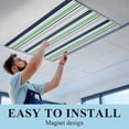 thumbnail image 5 of 2 Pack Minimalist Stripes Fluorescent Light Covers for Ceiling Lights Navy Blue Teal Grey Horizontal Stripe Modern Magnetic Ceiling Light Covers Overhead Light Filters for Office Classroom Home, 5 of 9