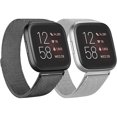 thumbnail image 1 of wonima11 2 Pack Metal Bands for Fitbit Versa/Fitbit Versa 2 / Fitbit Versa Lite for Women Men, Stainless Steel Mesh Breathable Wristband Strap with Adjustable Magnet Lock, 1 of 1