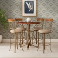 thumbnail image 3 of Linon Hamilton Five Piece Wood and Steel Swivel Pub Set in Matte Pewter & Bronze, 3 of 5
