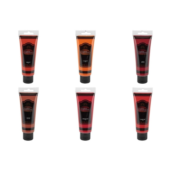 Creative Inspirations Acrylic Paint Orange and Red Set of 6, 120mL Tubes, Smooth & Creamy Consistency, Vibrant Pigmentation, Great Coverage for Artists - Clean Up with Soap & Water