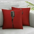thumbnail image 3 of JEUXUS  Cartoon Retro Microphone Throw Pillow Cover Music Concert Comic Audio Instrument Karaoke Classic Studio Durable Pillow Covers for Living Room Sofa Indoor Home Decor, 3 of 5