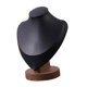 thumbnail image 5 of Exhibidor de collares Busto elegante para mujer Base de madera Soporte de cadena colgante estable Negro Pequeño, 5 of 9
