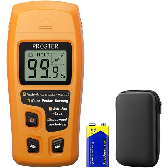 Proster Wood Moisture Meter - Digital Moisture Detector Moisture Tester, Pin-Type Moisture Detector Damp Tester for Wood Firewood Paper Floor