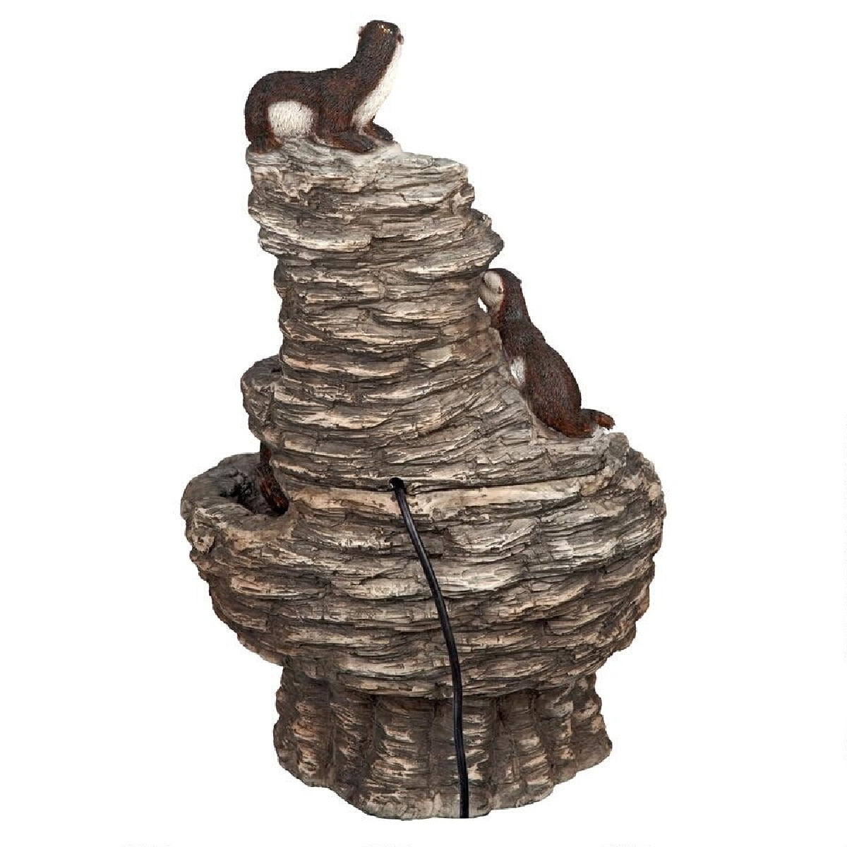 Outdoor Living and Style Tres Amigos Playful Otter Cascading Garden Fountain - 28"