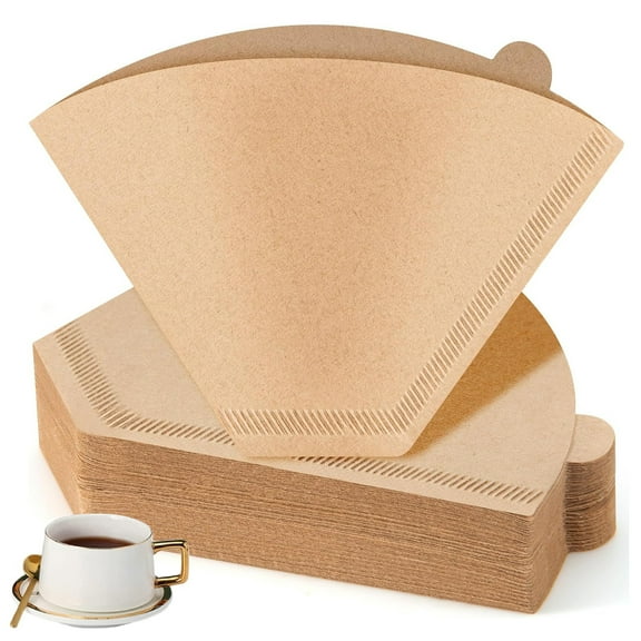 100 Pcs Coffee Filter, Disposable Cone Coffee Filters, Coffee Paper Filters Suitable For 2-4 Cup Pour-Over Coffee And Drip Coffee Makers Coffe Filters