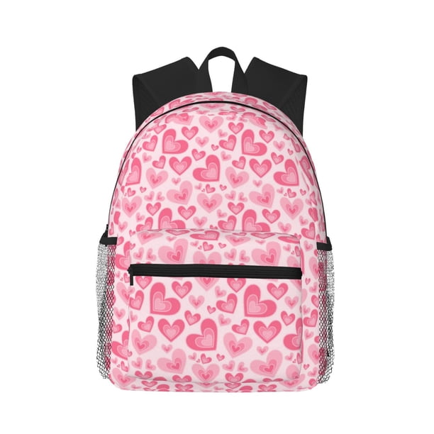 Easygdp pink heart Mochila Casual para Portátil, Mochila para Escuela, Viajes, Negocios