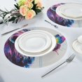 thumbnail image 3 of Round Plate Mat 15.4x15.4 Inchesx4 Placemat Table Mat Kitchen Mat Coffee Mat Fabric Thick, Strong Wear-Resistant, Heat Resistance Lion and Butterfly, 3 of 7