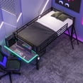 thumbnail image 3 of Gaming mid loft bed with desk, LED, Twin, Black, 3 of 7