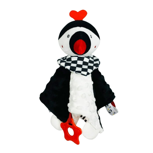 Manta de seguridad de alto contraste con sonido de tintineo y arrugas, papel suave para bebés, regalos unisex para niños y niñas, juguete para acurrucarse para bebés, peluche para bebés.
